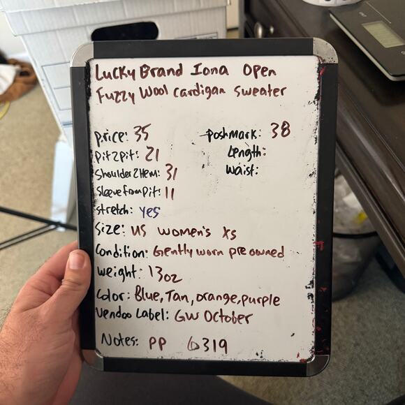 Lucky Brand Iona Open Fuzzy Wool Cardigan Sweater US Women’s XS - Picture 9 of 9